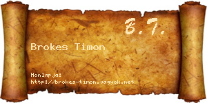 Brokes Timon névjegykártya